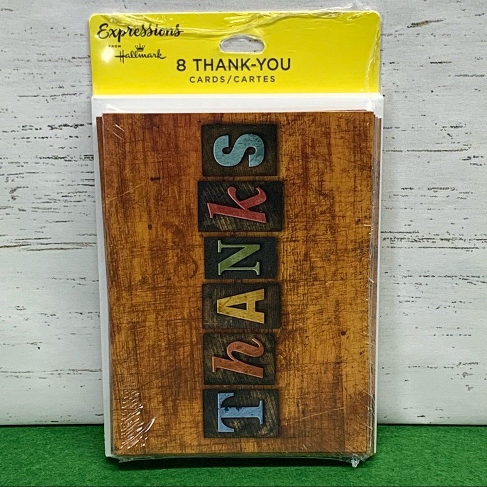 4/$14 8pk Hallmark Expressions THANKS Note Cards Blank Inside NEW SEALED
